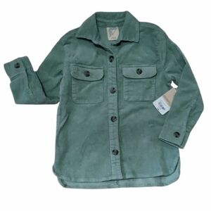 NWT Kids Sage Green Heavy Corduroy Button Down Shirt ~XS